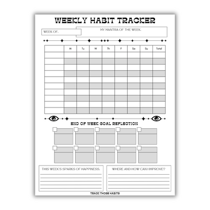 Starburst *Blank* Weekly Habit Tracker - Choose Your Color (Printable)