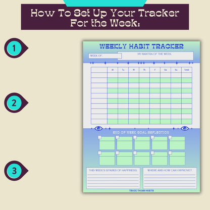 Starburst *Blank* Weekly Habit Tracker - Choose Your Color (Printable)